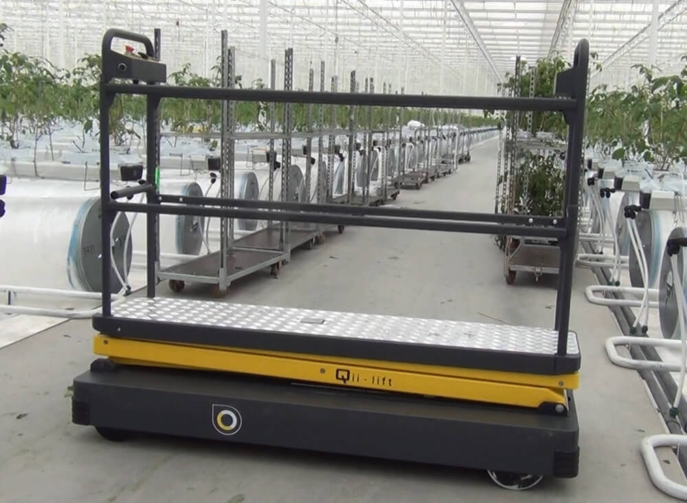 Qii-Lift buisrailwagen met gebruiksvriendelijke steupoten