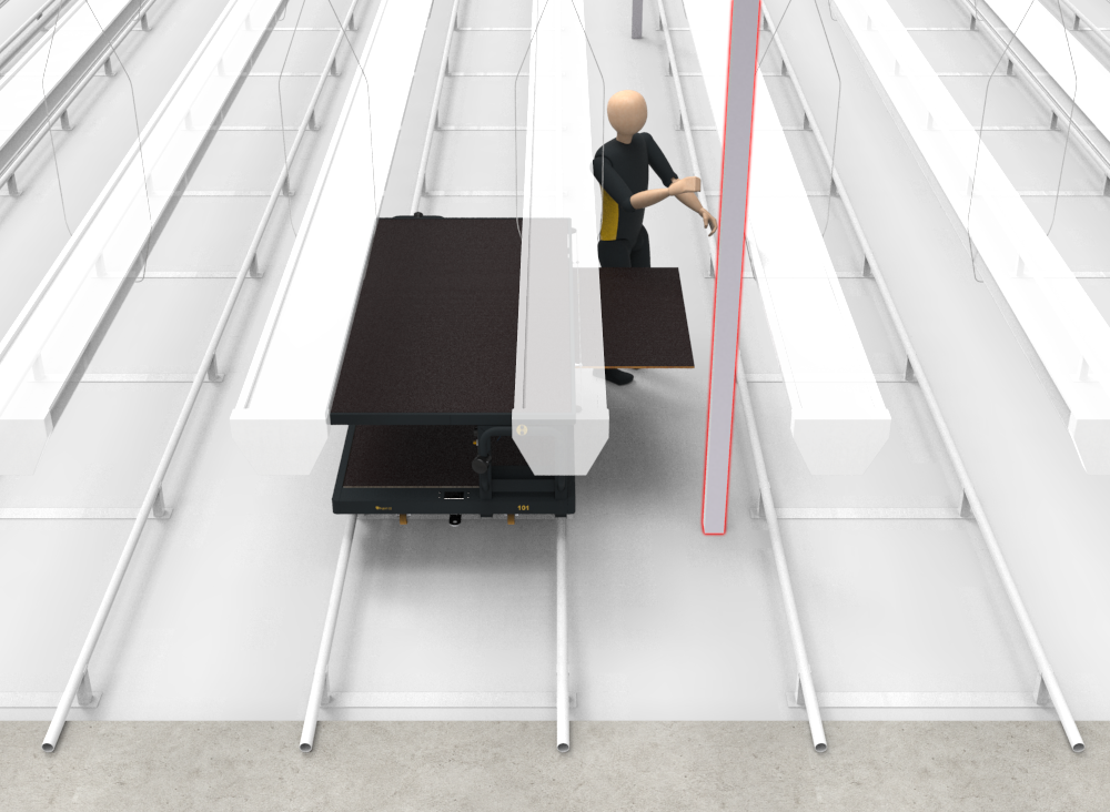 Slide-out platform for hard-to-reach rows
