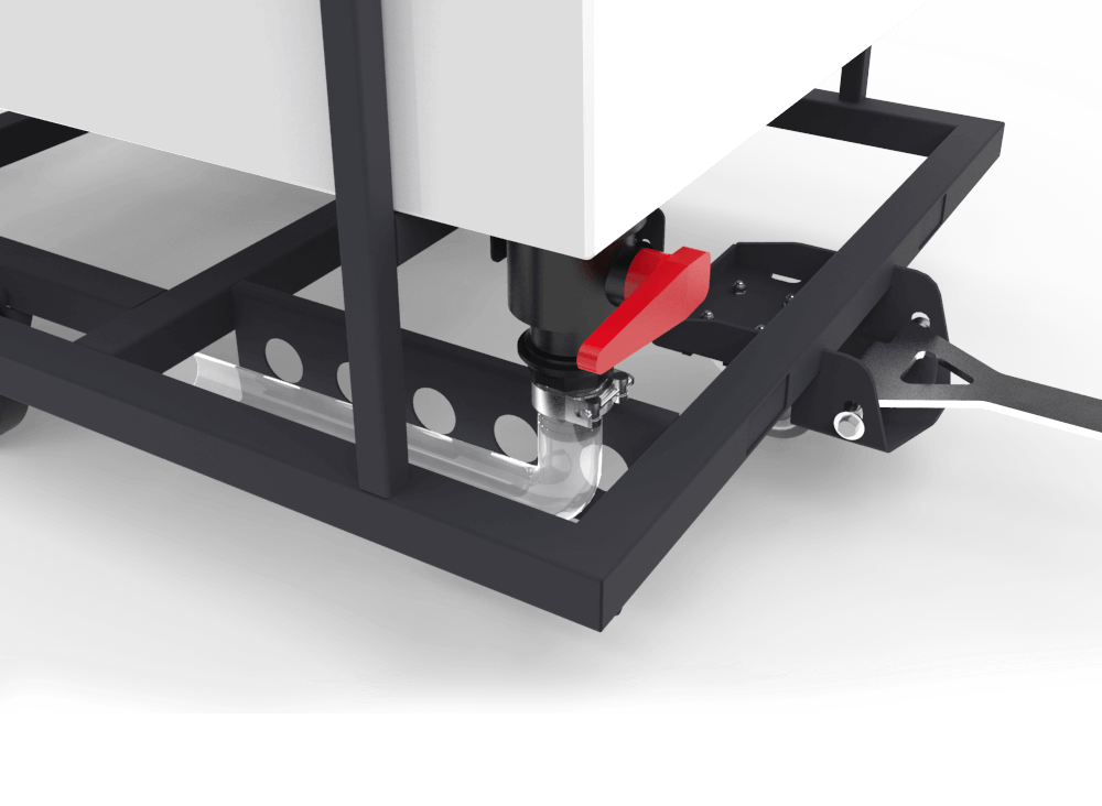 Transport cart with draining valve